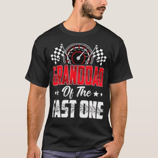 Opa van de snelle jarige 1e raceauto t-shirt (Voorkant)