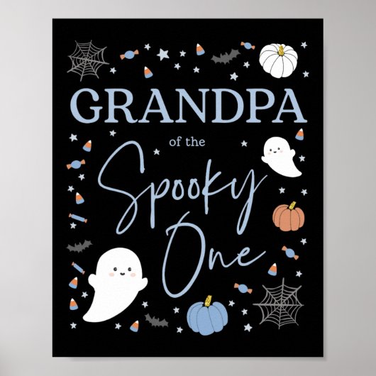 Opa van de Spooky One First Birthday Boy 1st H Poster (Voorkant)