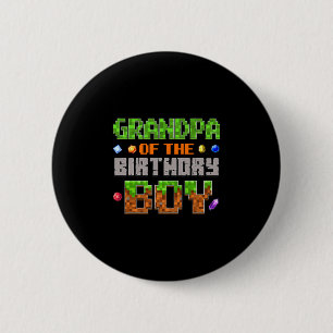Opa van de vergebortejongen feest videogamer Pixe Ronde Button 5,7 Cm