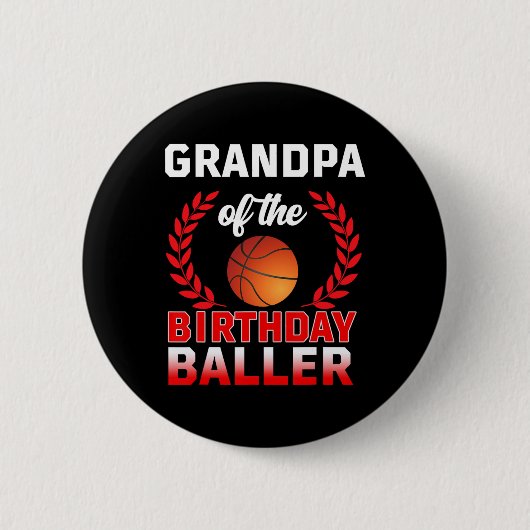 OPA van de verjaardag baller basketbal thema bd Ronde Button 5,7 Cm (Voorkant)