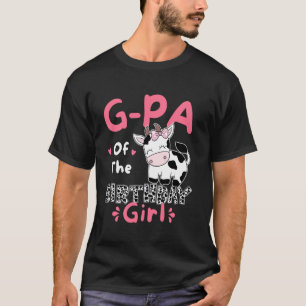 Opa van de verjaardag boerderij koe familie bijpas t-shirt