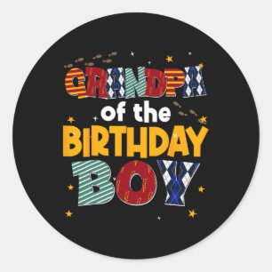 Opa van de verjaardag Boy Family Party Decoratie Ronde Sticker