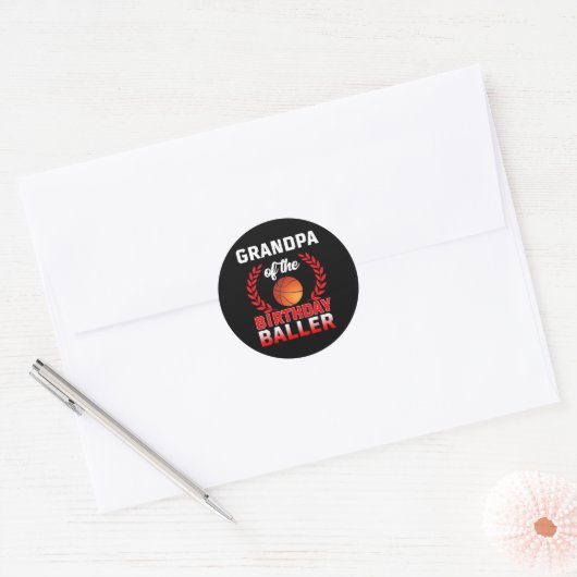 Opa van de verjaardag Byller Bysketbyll Theme Bd Ronde Sticker (Envelop)