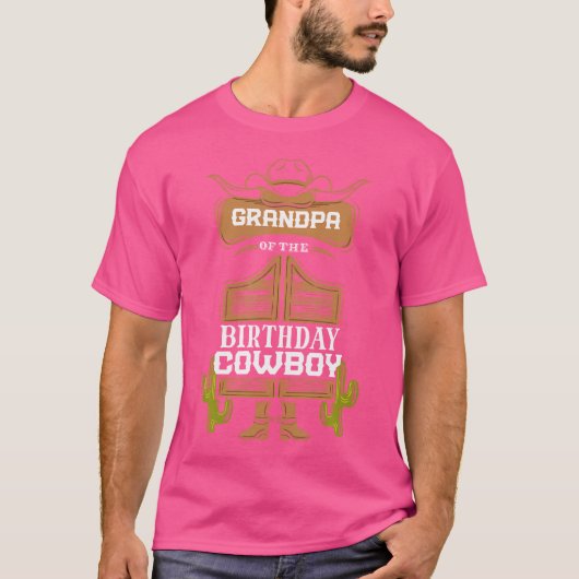 Opa van de verjaardag cowboy Western Rodeo Bday T-shirt (Voorkant)