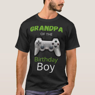 Opa van de verjaardag jongen matching gaming t-shirt