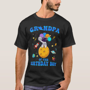 Opa van de verjaardag jongen ruimte astronaut gebo t-shirt