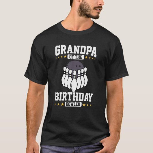 Opa van de verjaardagsbowler t-shirt (Voorkant)