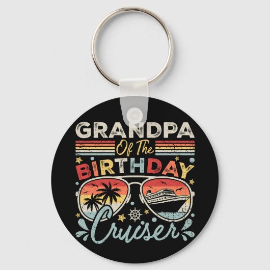 Opa van de verjaardagscruiser Vacation Circle Sleutelhanger (Voorkant)