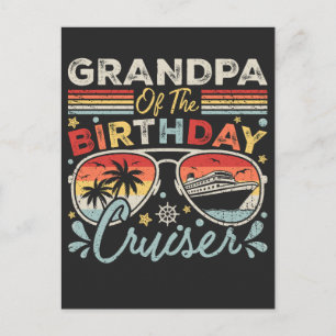 Opa van de verjaardagscruiser vakantie briefkaart