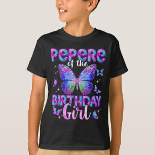 Opa van de verjaardagsvlinderfamilie van het meisj t-shirt