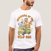 Opa van de Wild One safari dieren verjaardag T-shirt (Voorkant)