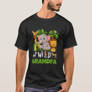 Opa van de wilde dierentuin Birthday Safari Oerwou T-shirt