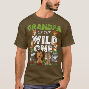 Opa van de wilde dierentuin Birthday Woodland Anim T-shirt