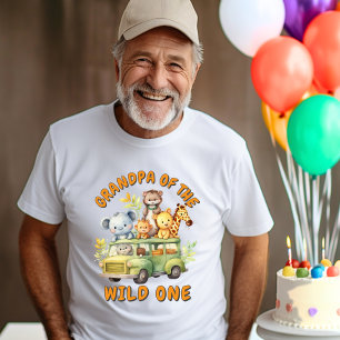 Opa van de wilde safari dieren verjaardag  t-shirt