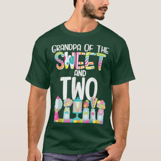 Opa van de zoete en twee snoep verjaardagslolly t-shirt
