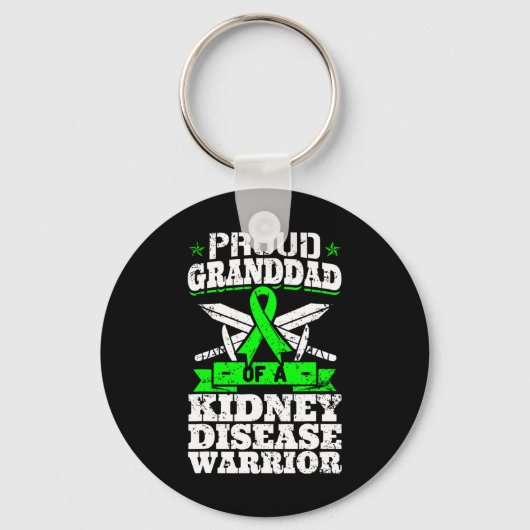 Opa van een Kidney Disease Warrior Awareness CKD Sleutelhanger (Voorkant)