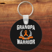 Opa van een krijger leukemie bewustzijn sleutelhanger (Voorkant)