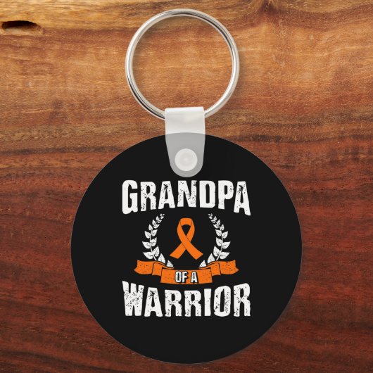 Opa van een krijger leukemie bewustzijn sleutelhanger (Voorkant)