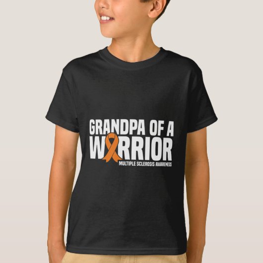 Opa van een krijger MS Multiple Sclerosis Awarene T-shirt (Voorkant)