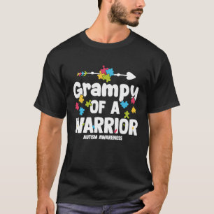 Opa van een krijgers-autisme-familie-puzzelbewustz t-shirt