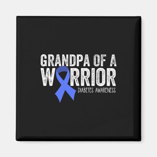 Opa van een Warrior T1D Diabetische Blue Ribbon Su Magneet (Voorkant)