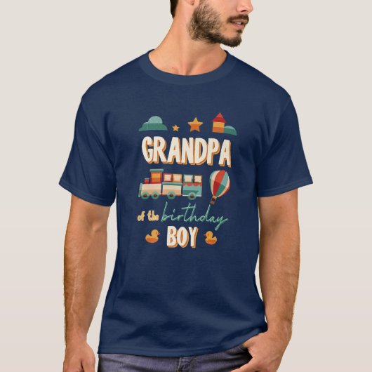 Opa van het 'Birthday Boy Train'-thema dat overeen T-shirt (Voorkant)