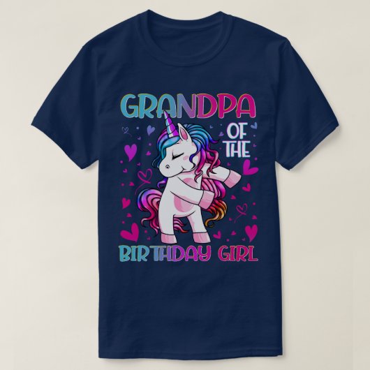 Opa van het Birthday Girl Flossing Unicorn Gran T-shirt (Design voorkant)