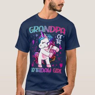 Opa van het Birthday Girl Flossing Unicorn Gran T-shirt