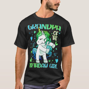 Opa van het Birthday Girl Flossing Unicorn Gran T-shirt