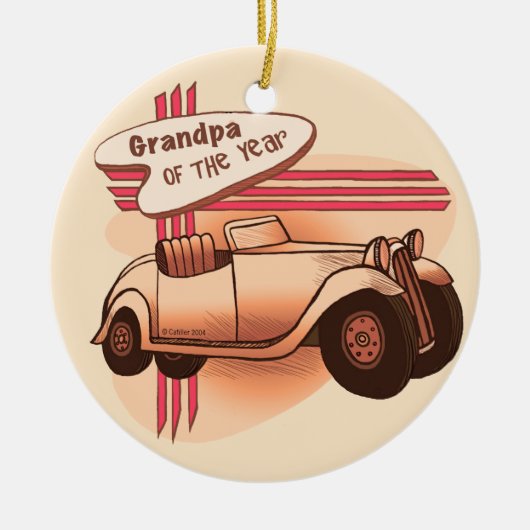opa van het jaar keramisch ornament (Voorkant)