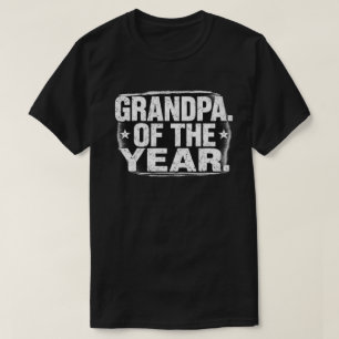 Opa van het Jaar Retro Vervaaide Ontwerp T-shirt