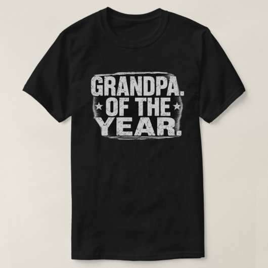 Opa van het Jaar Retro Vervaaide Ontwerp T-shirt (Design voorkant)
