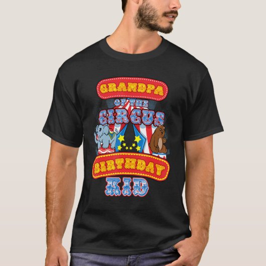 Opa van het Kind van Circus Birthday bij carnaval T-shirt (Voorkant)