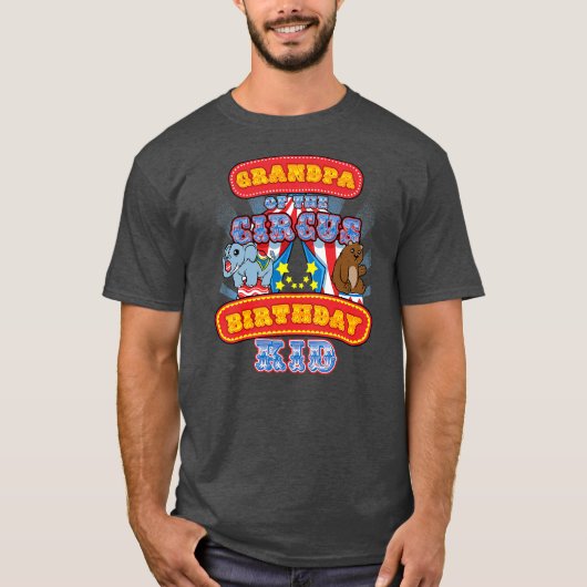 Opa van het Kind van Circus Birthday bij de carnav T-shirt (Voorkant)