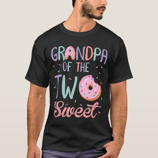Opa van het meisje van twee zoete verjaardag Donut T-shirt (Voorkant)