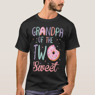Opa van het meisje van twee zoete verjaardag Donut T-shirt