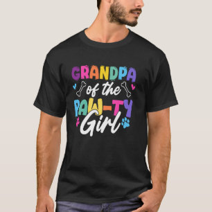 Opa van het poot-feestmeisje-hond verjaardag famil t-shirt