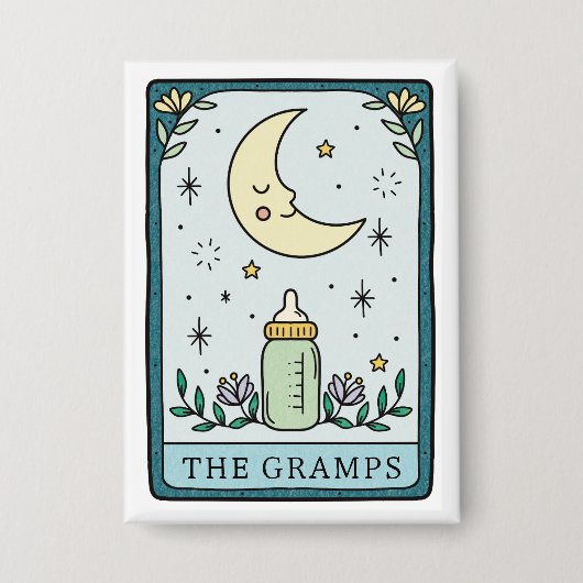 Opa van het Tarot Baby shower Button (Voorkant)