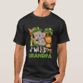 Opa van het Wilde Zoo Birthday Safari Oerwoud T-shirt (Voorkant)
