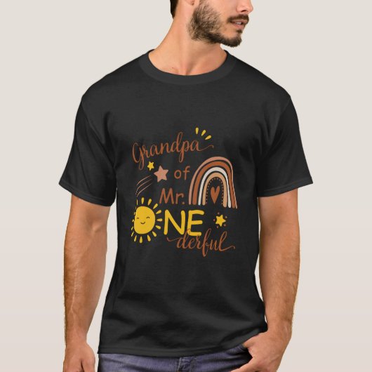 Opa van Mr One-Derful Py Boho Sun 1ste verjaardag T-shirt (Voorkant)