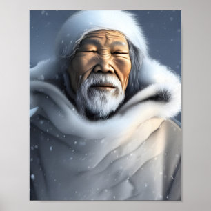 Opa van Sneeuw en Mist Portret Poster
