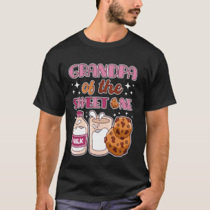Opa van Sweet One Koekjes en Melk 1e Verjaardag T-shirt