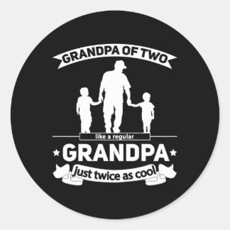 Opa van twee kleinzonen Opa kwadraat Opa O Ronde Sticker
