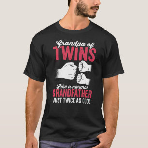 Opa van Twins Baby Aankondigingsfeest Twin Gran T-shirt