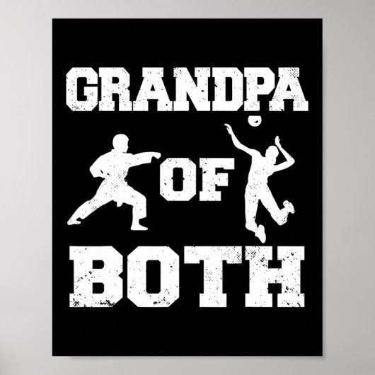Opa van zowel grappige volleybal als karate opa poster (Voorkant)