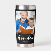 Opa Vastgestelde Script 2 Foto Zwart Geïsoleerde Drinkbeker (Achterkant)