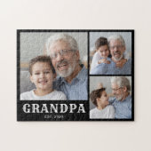 Opa Vastgestelde Vette Typografie Zwart 3 Foto Legpuzzel (Horizontaal)