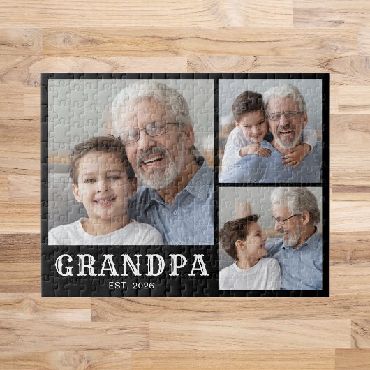 Opa Vastgestelde Vette Typografie Zwart 3 Foto Legpuzzel