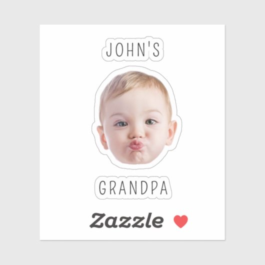 Opa Verjaardag, Baby Gezicht Dady Gift, Aangepast  Sticker (Vel)