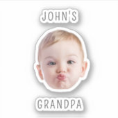 Opa Verjaardag, Baby Gezicht Dady Gift, Aangepast  Sticker (Voorkant)